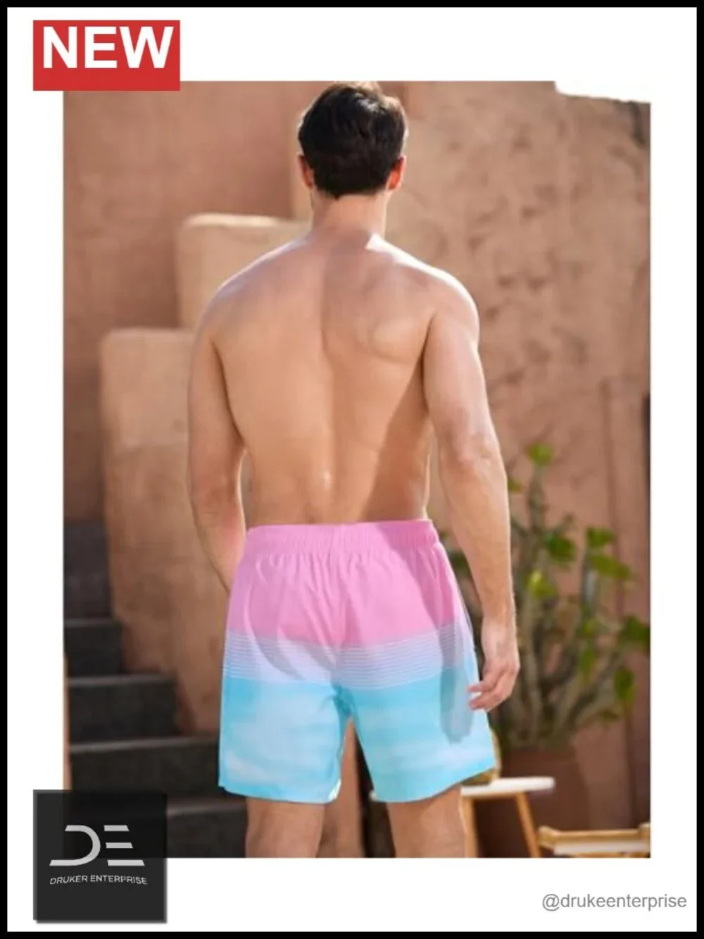 Men's Quick Dry Swim Trunks with Compression Liner Zipper Pockets
